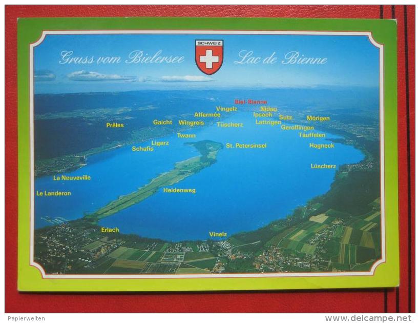 Biel / Bienne (BE) - Flugaufnahme Bielersee / Lac de Bienne
