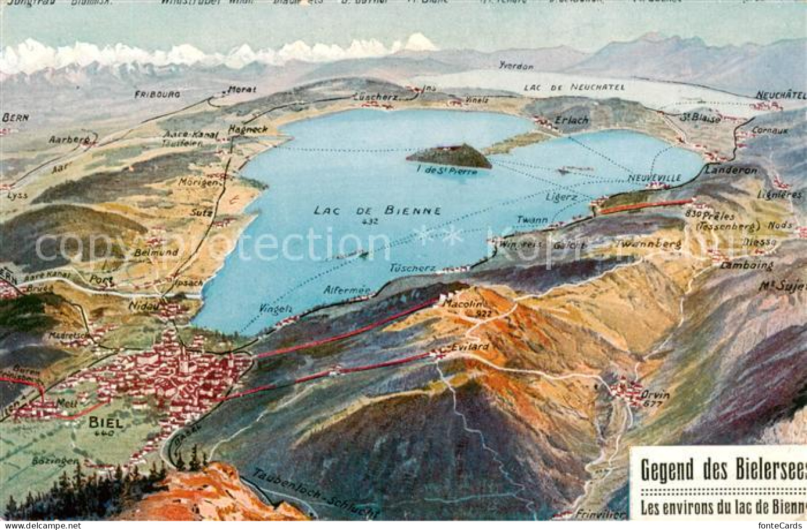 Bielersee Panoramakarte