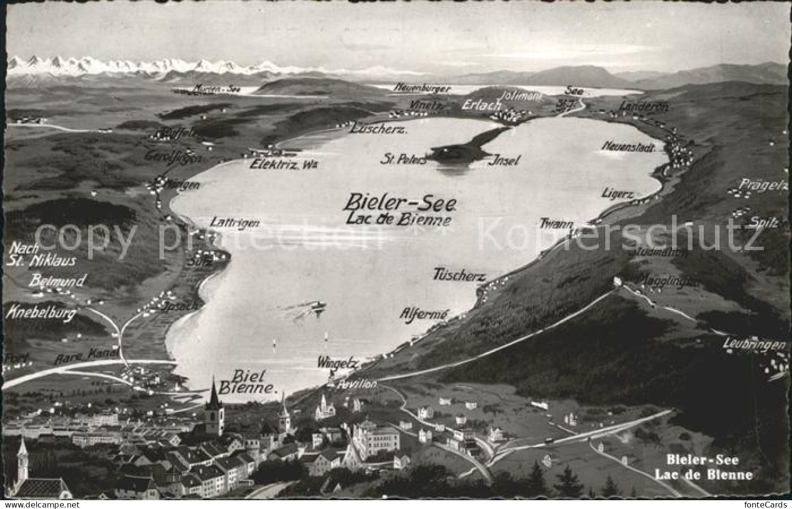 Bielersee Panoramakarte