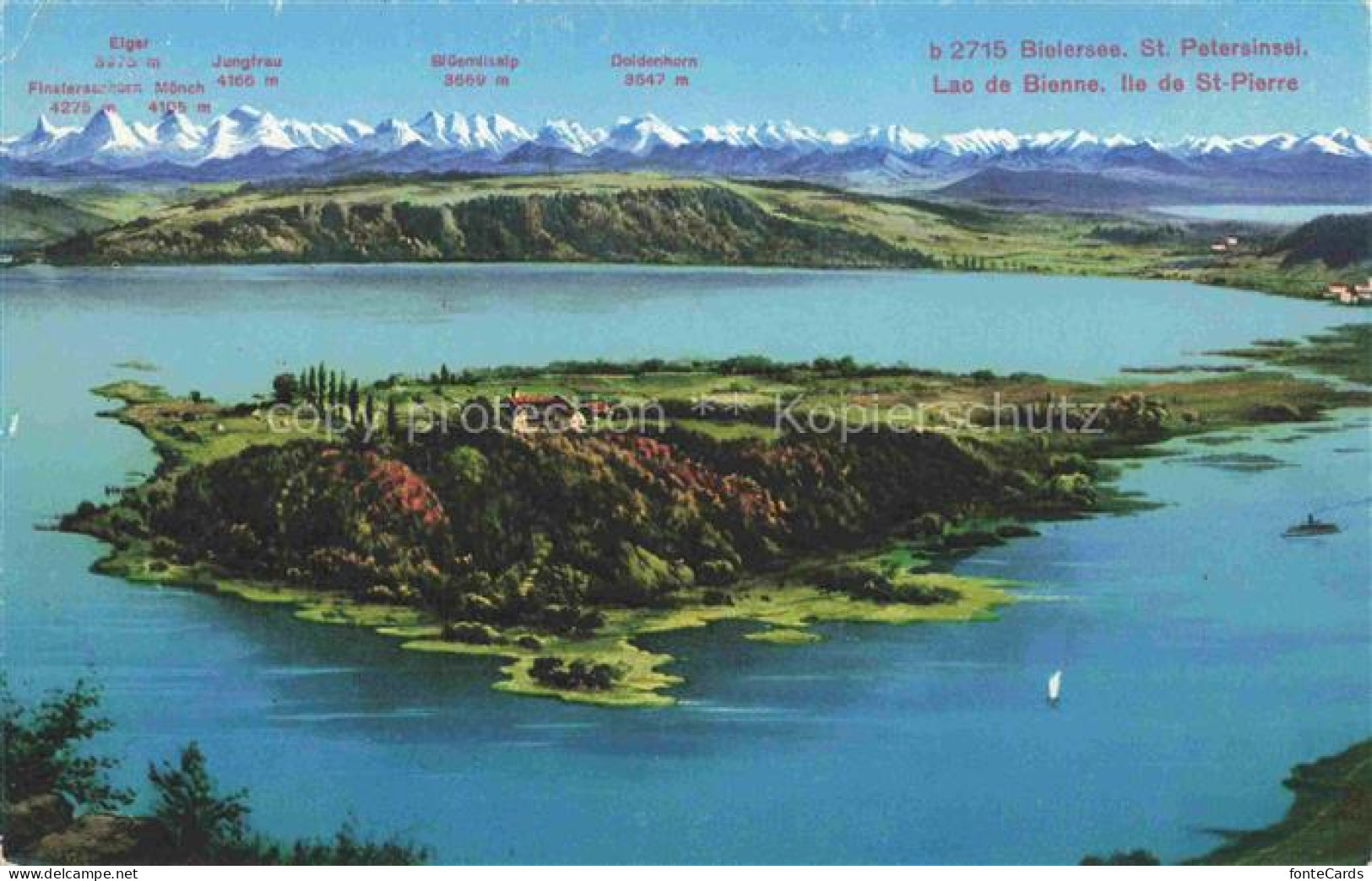 Bielerseeinsel Lac de Bienne BE Vue aerienne