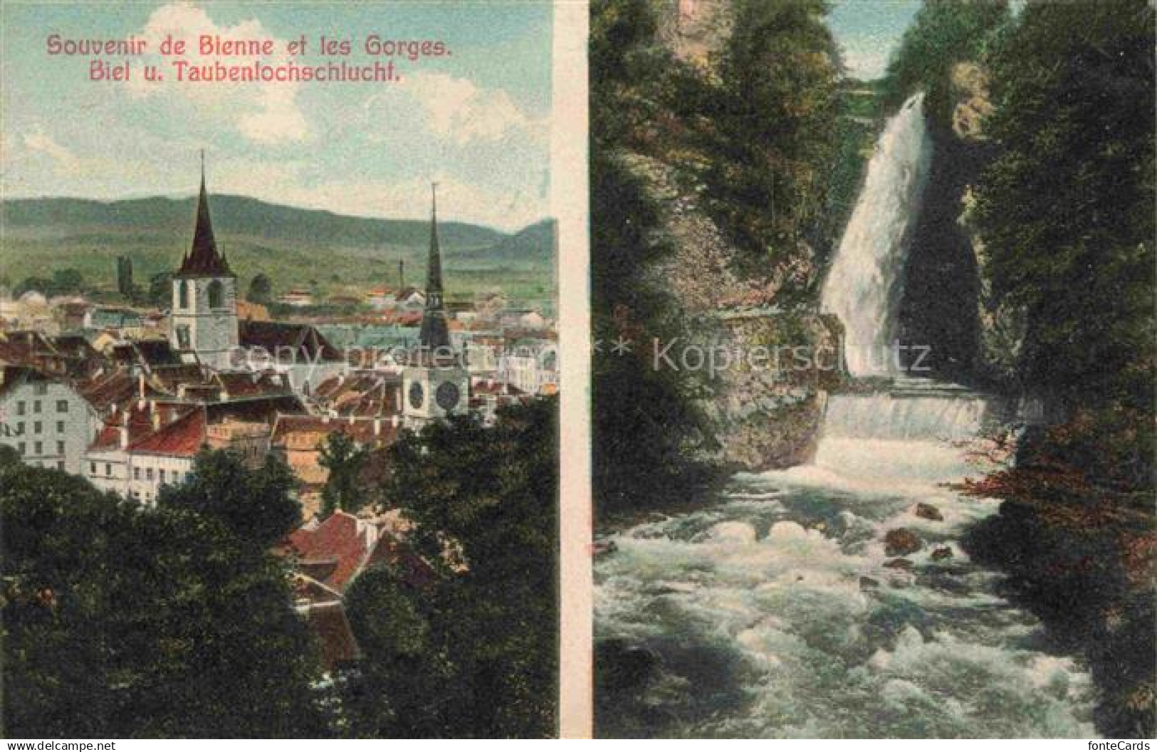 Bienne BIEL-BIENNE Stadt und Taubenlochschlucht Wasserfall