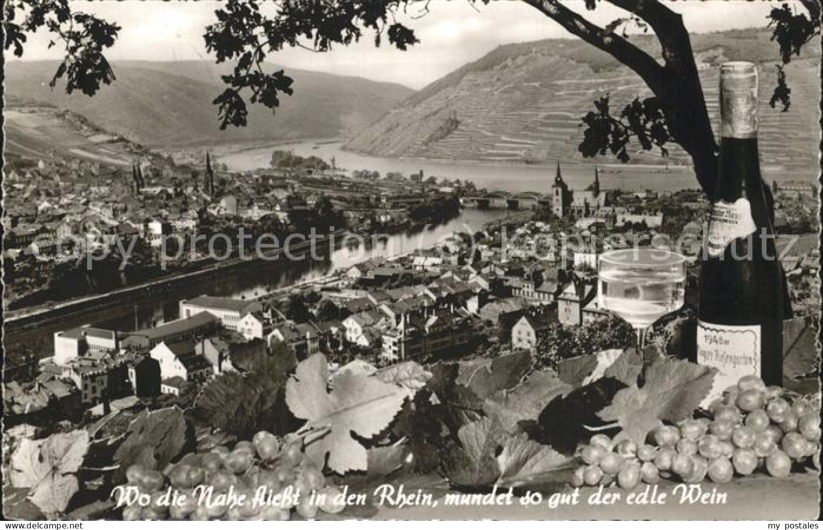 Bingen Rhein Ortsansicht mit Binger Brueck