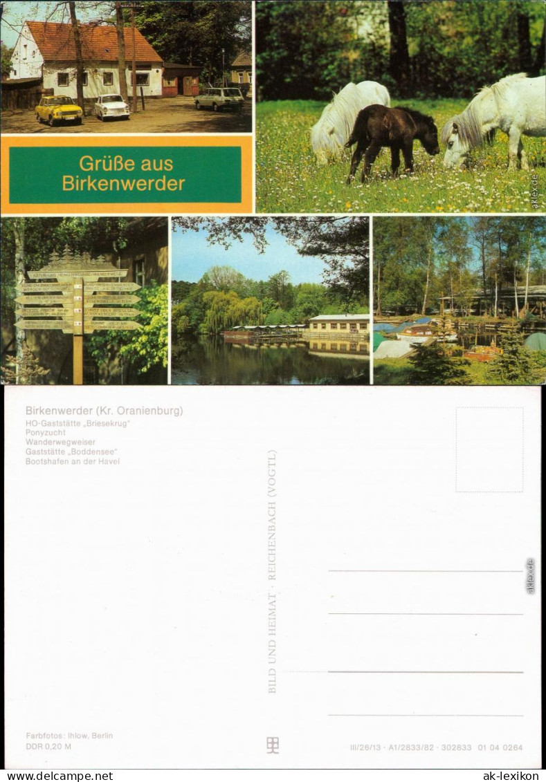 Birkenwerder HO-Gaststätte, Ponyzucht,   Gaststätte, Bootshafen   1982