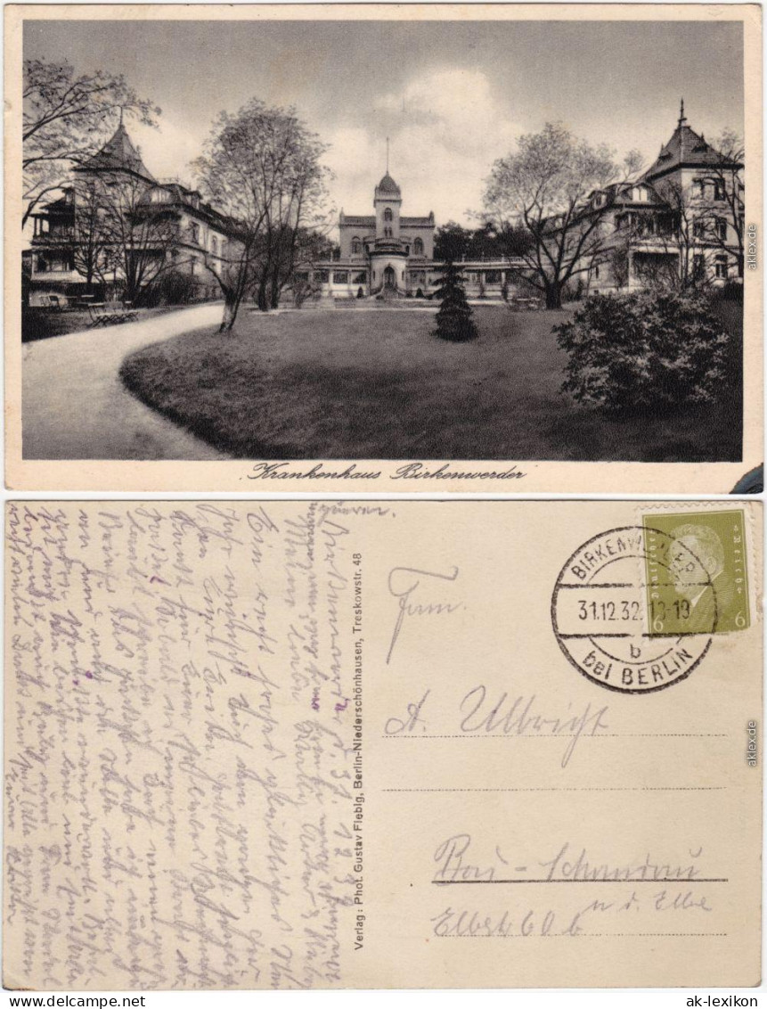 Birkenwerder Partie am Krankenhaus Ansichtskarte Oranienburg Berlin  1931
