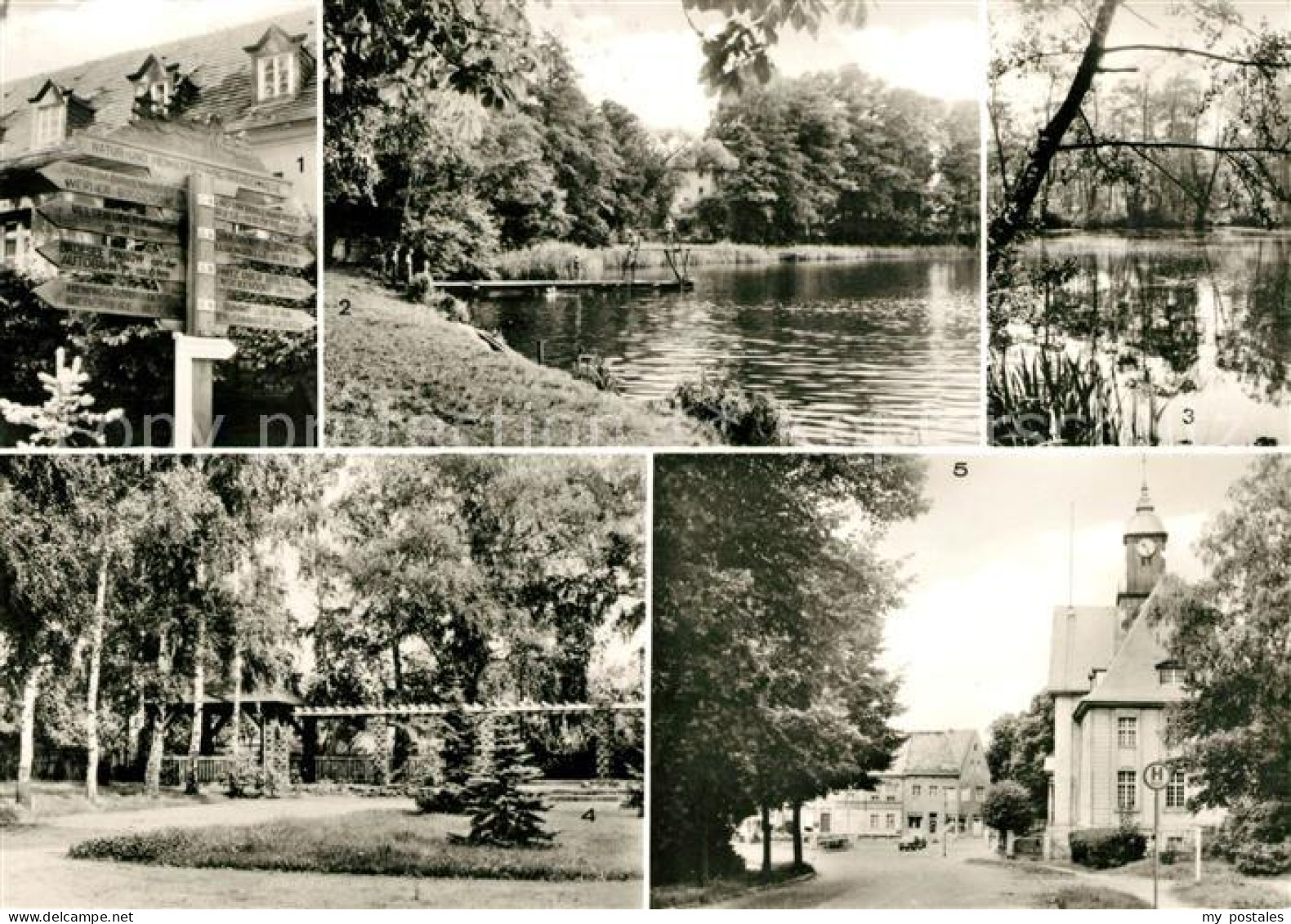 Birkenwerder Wandersaeule Badestelle Boddensee Moenchsee Rathaus