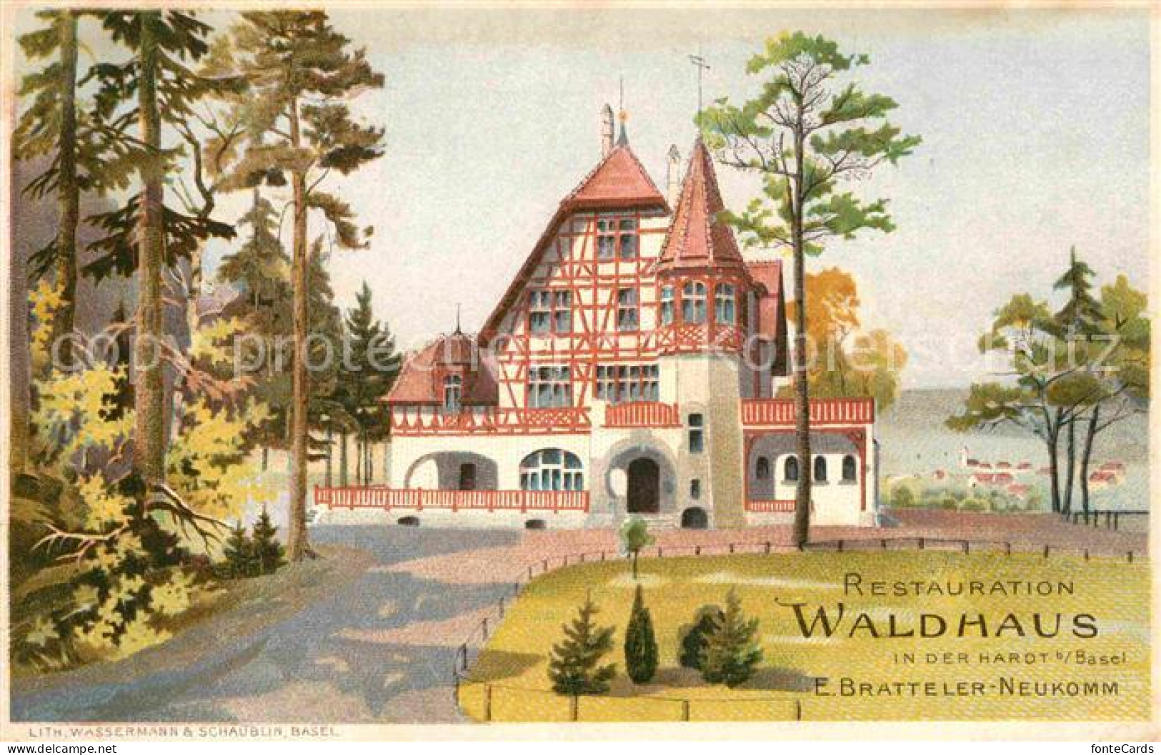 Birsfelden Hotel-Restaurant Waldhaus Litho