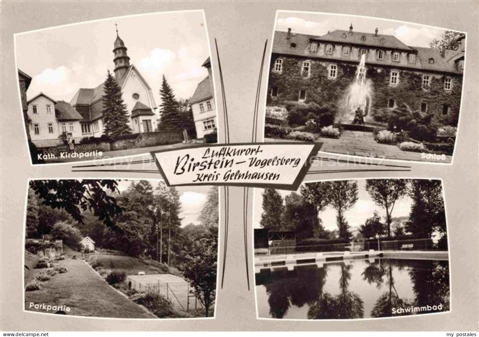 Birstein Main-Kinzig-Kreis Hessen Kath-Kirchpartie Schloss Brunnen Parkpartie Sc