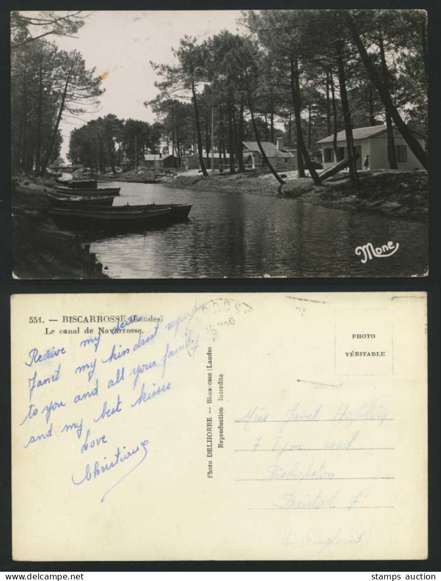 Biscarrosse Landes, Le Canal de Navarrosse Old Postcard