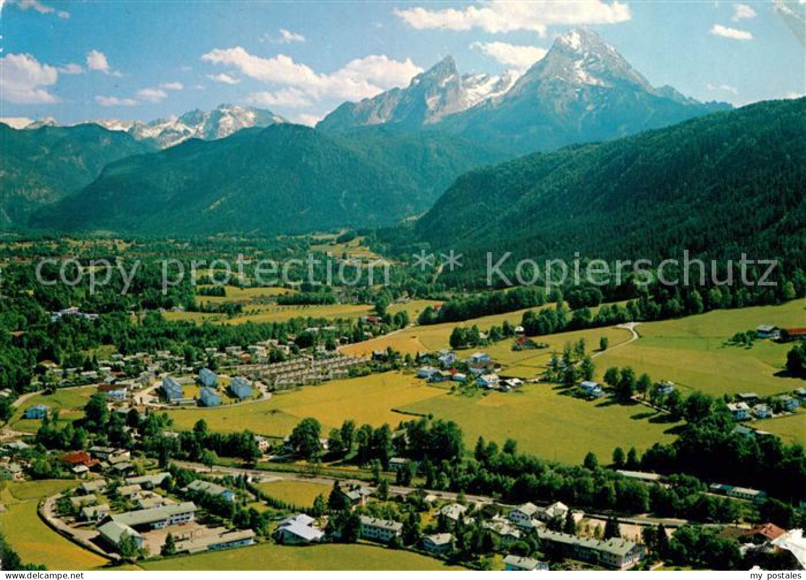 Bischofswiesen Fliegeraufnahme mit Watzmann