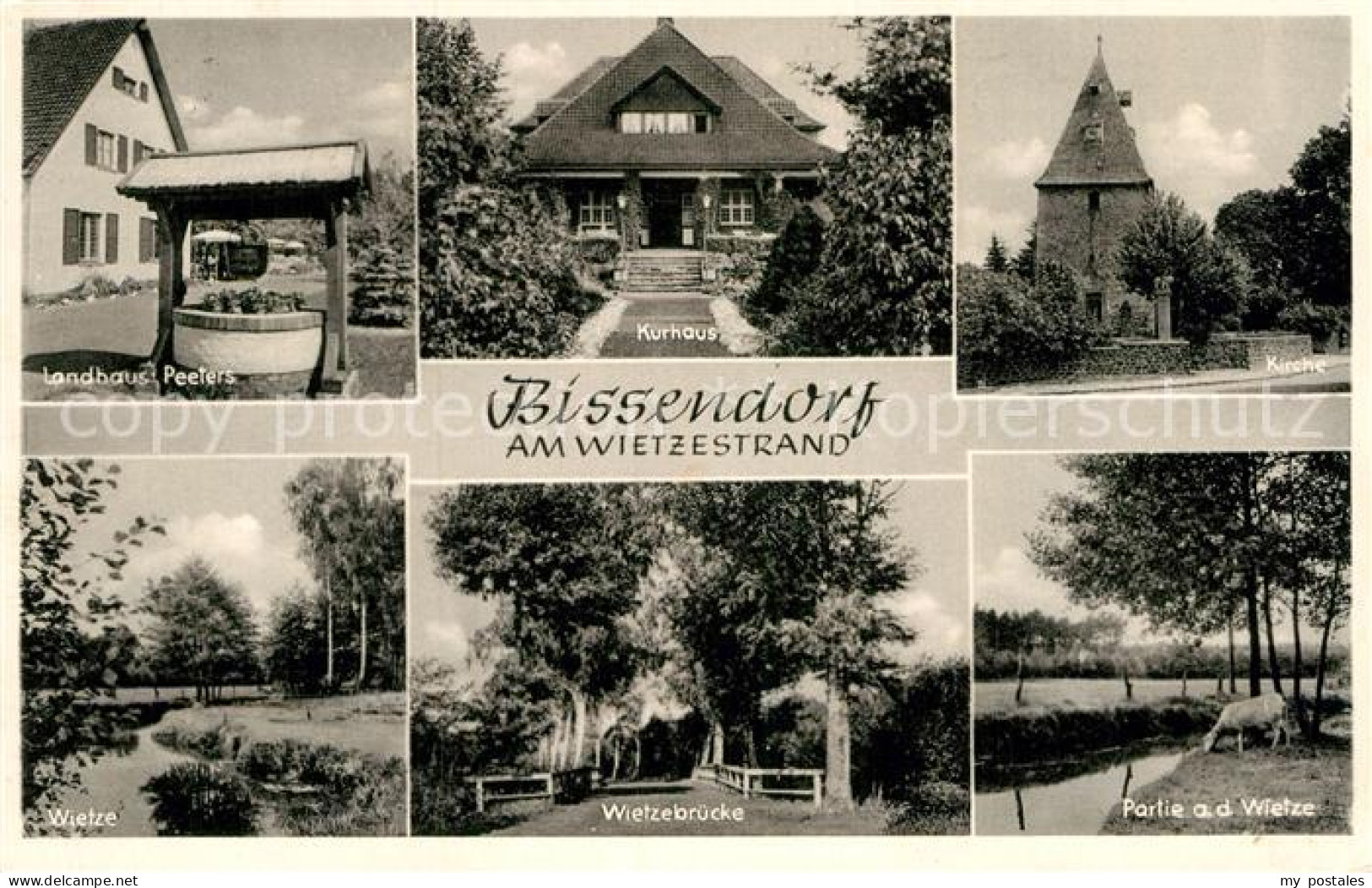 Bissendorf-Wietze Landhaus Peeters Kurhaus Kirche Wietzbruecke Wietzepartie