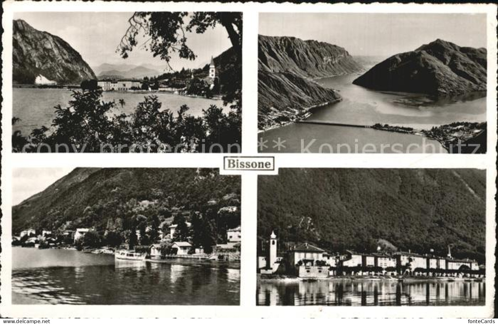 Bissone Lago di Lugano Stadtansicht