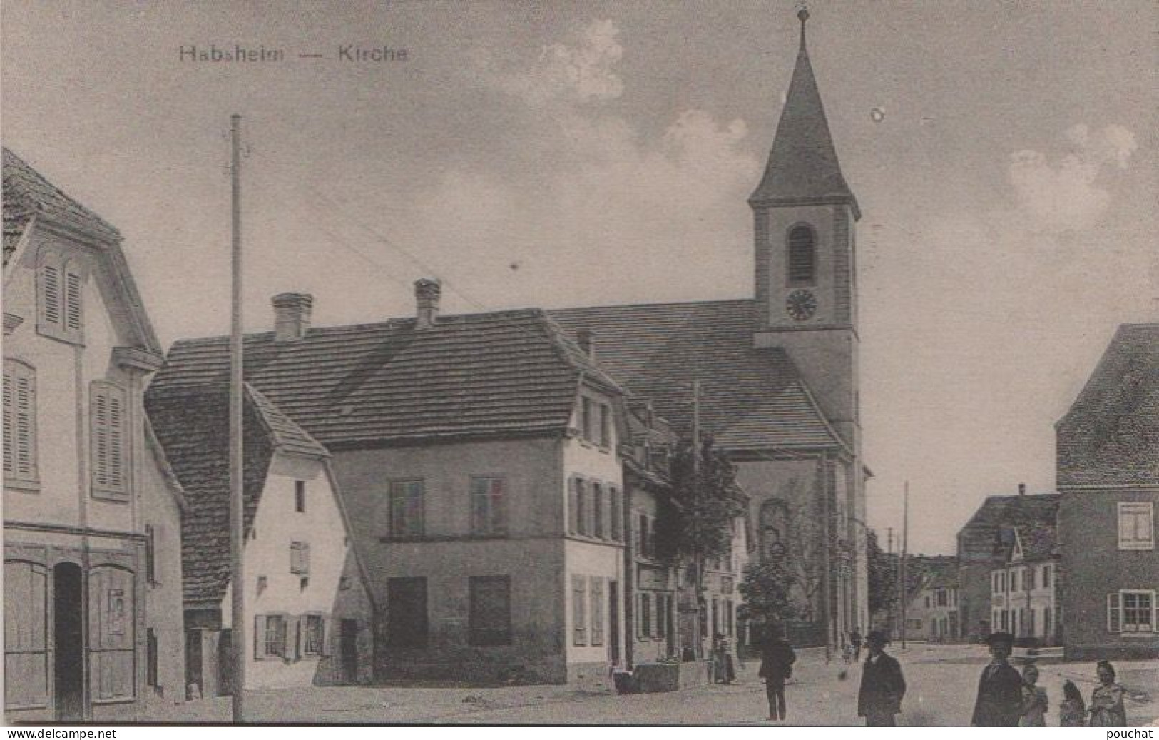 BL-68) HABSHEIM - KIRCHE - ANIMATION - ( 2 SCANS )