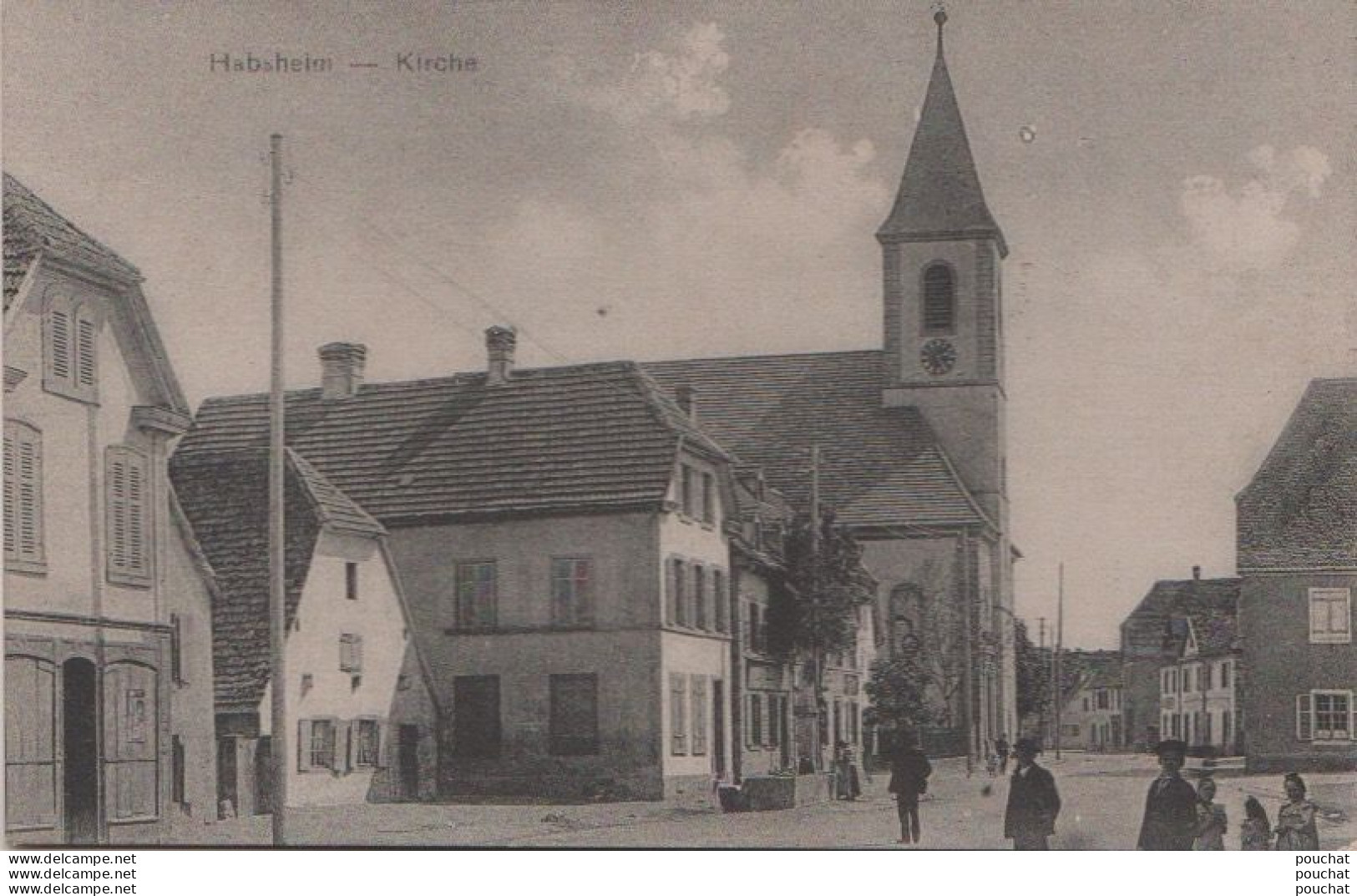 BL-68) HABSHEIM - KIRCHE - ANIMATION - ( 2 SCANS )