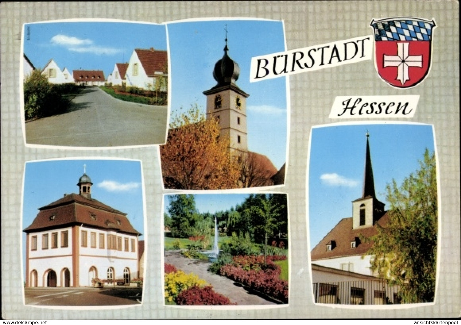 Blason CPA Bürstadt in Hessen, Gebäude, Kirche, Park