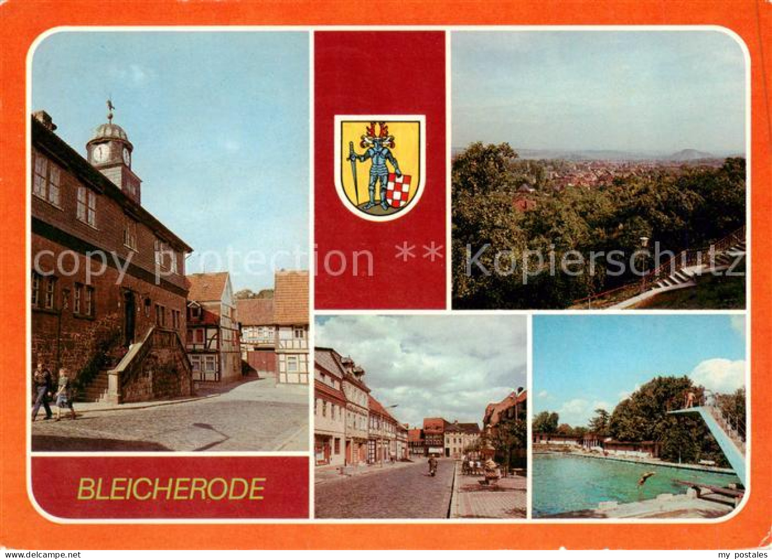 Bleicherode Rathaus Panorama Maxim Gorki Strasse Freibad