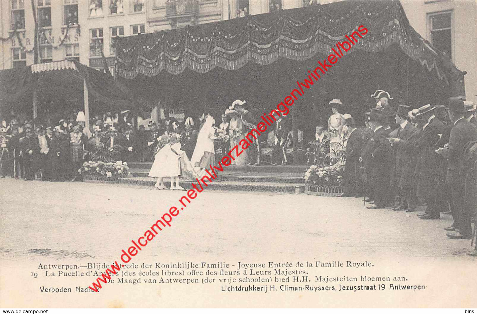 Blijde intrede der Koninklijke Familie - de Maagd van Antwerpen der vrije scholen - Antwerpen