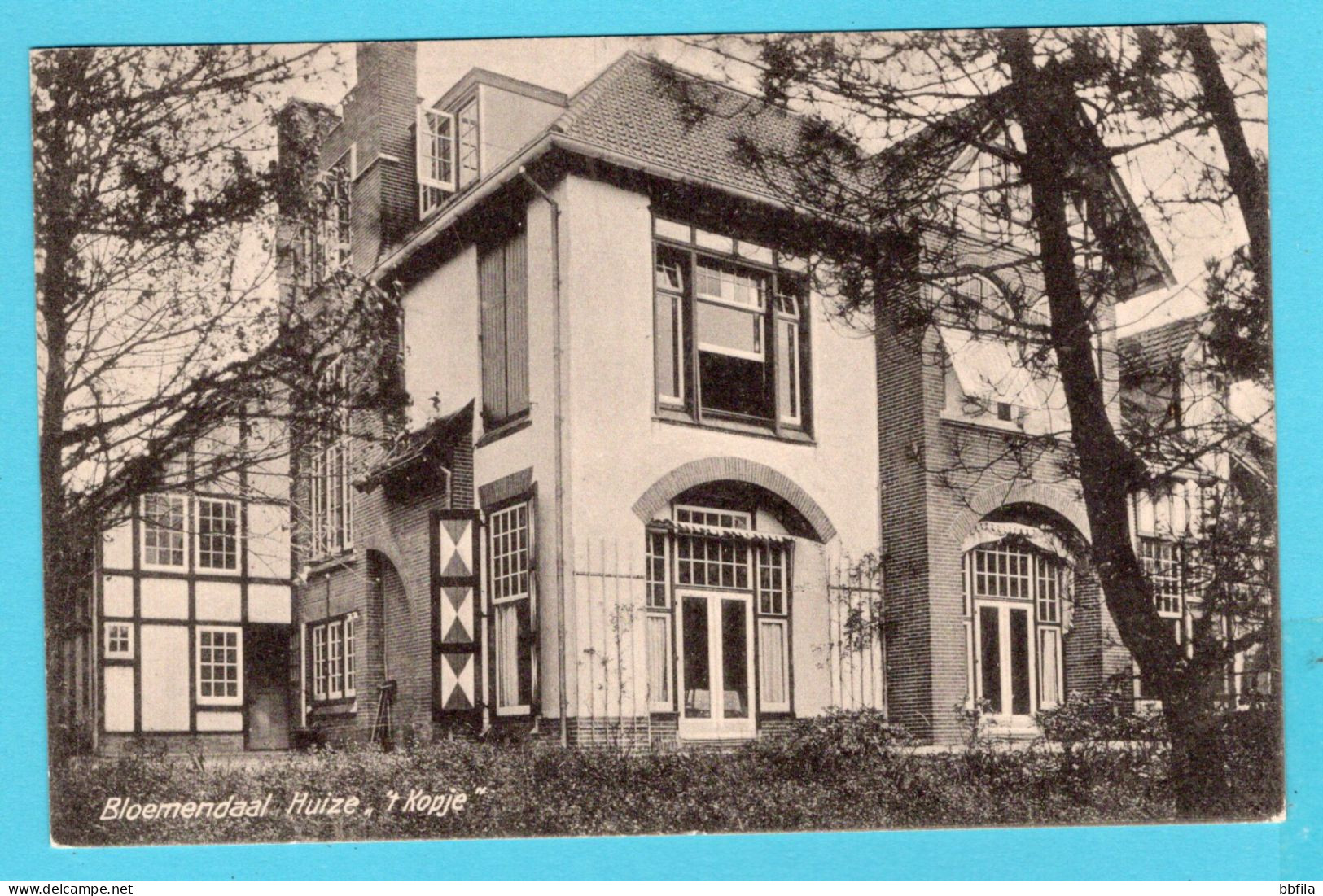 BLOEMENDAAL prentbriefkaart Huize 't Kopje 1922 Bloemendaal - Rotterdam