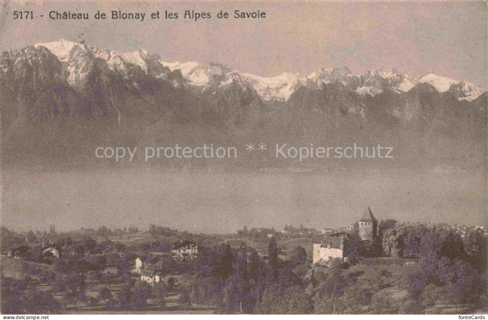 Blonay-Saint-Legier Blonay-sur-Vevey VD Chateau de Blanay et les Alpes de Savoie