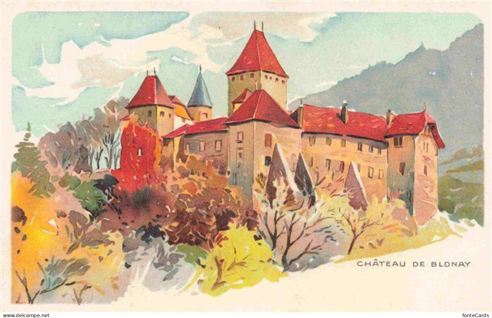 Blonay-sur-Vevey Blonay-Saint-Legier VD Château Schloss Kuenstlerkarte