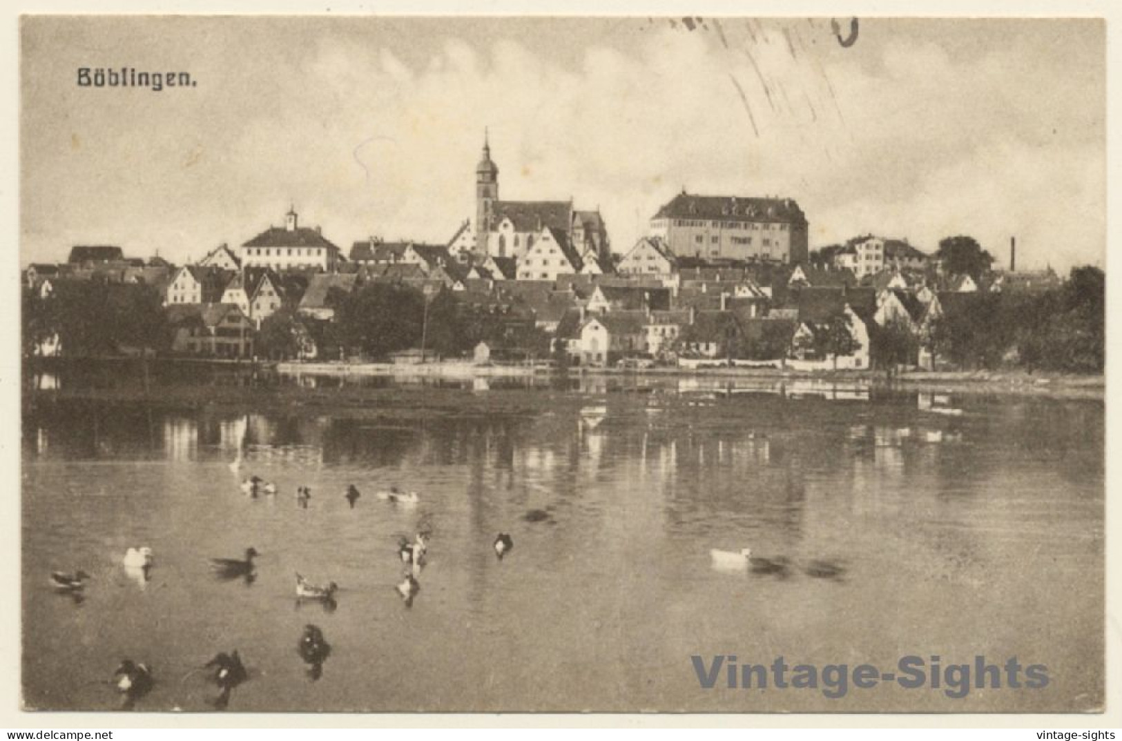 Böblingen / Germany: Partial View with Lake (Vintage PC 1918)
