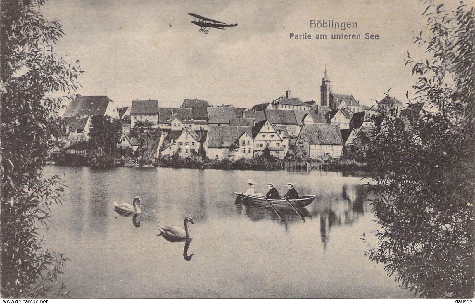 Böblingen - Partie am unteren See Feldpost 1918