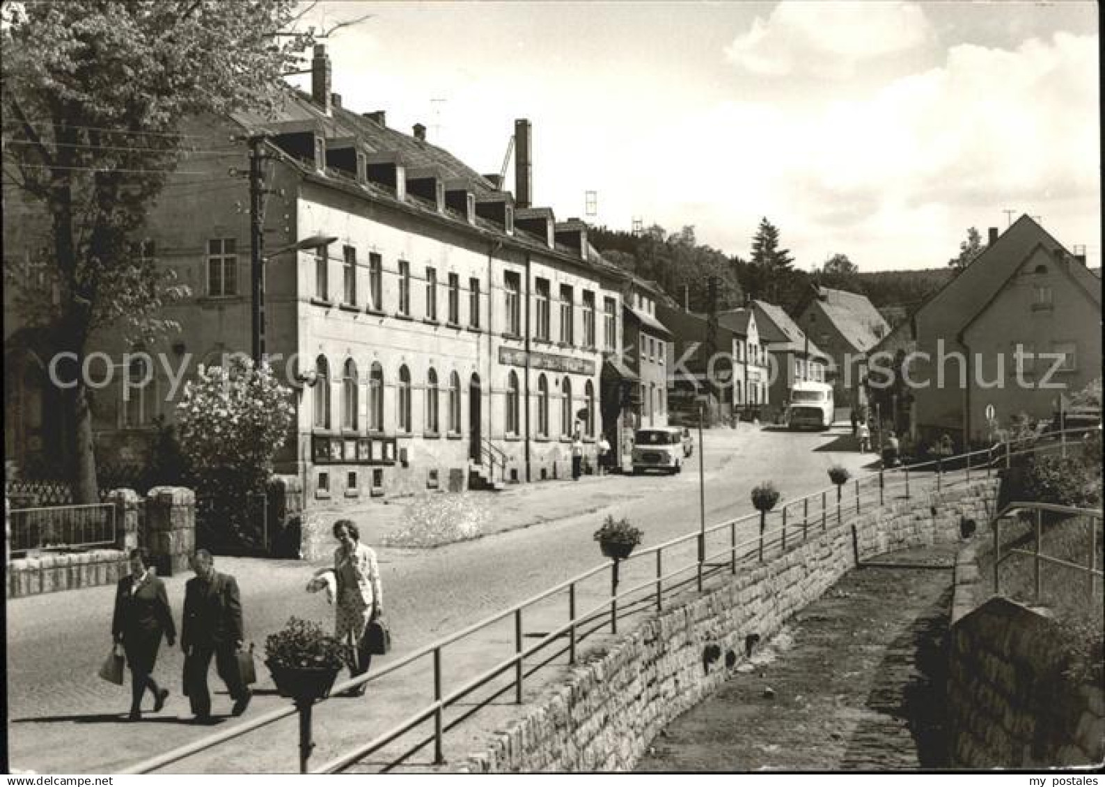 Bockau Erzgebirgskreis Karl Marx Str mit HOG Sachsenhof