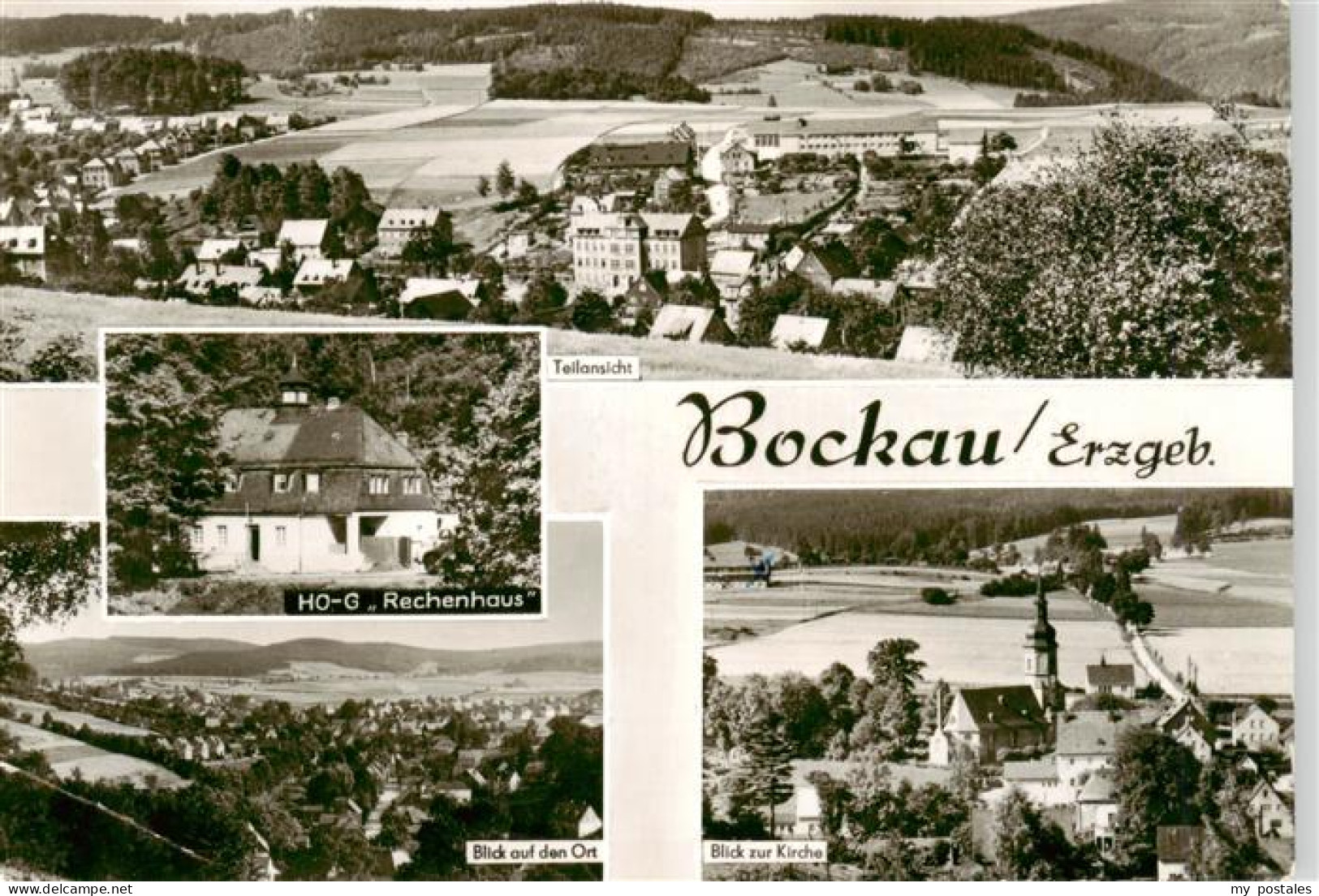 Bockau Erzgebirgskreis Panorama HOG Rechenhaus Ortsblick Kirche