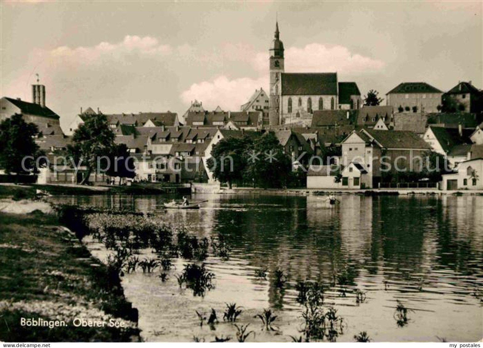 Boeblingen Oberer See mit Blick zur Kirche