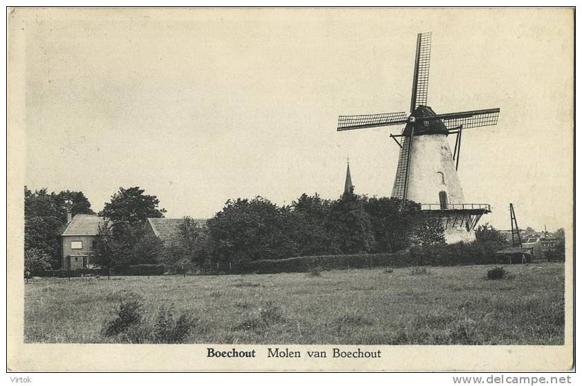 Boechout  -   molen van Bouchout    ( windmolen )  geschreven met zegel