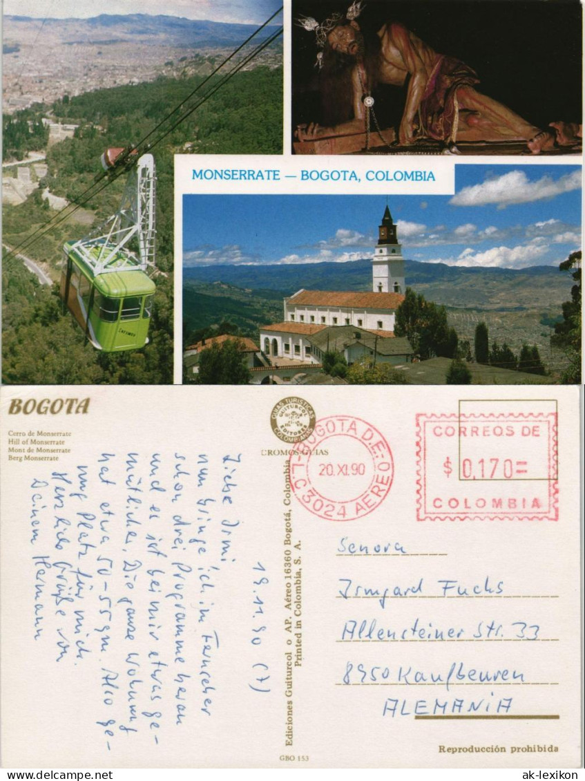 Bogota Berg Monserrat Monserrate City View Kolumbien Columbia 1990