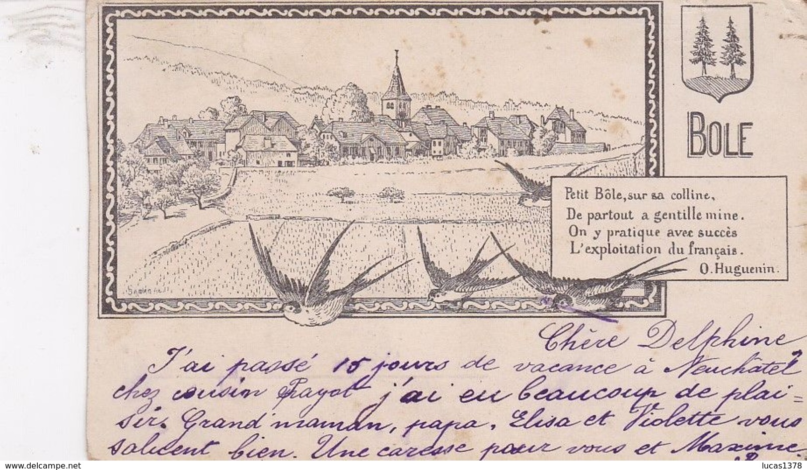 BOLE   / LITHO / HUGUENIN / / CIRC 1899
