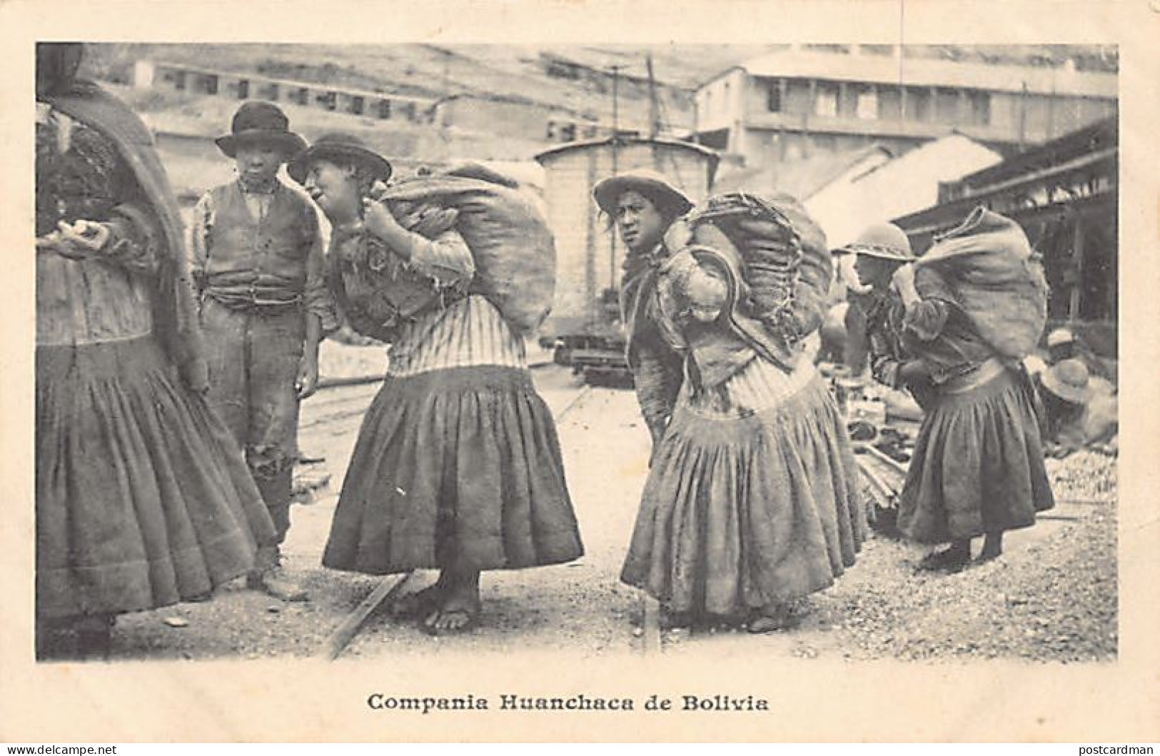 Bolivia - PULACAYO - Mujeres indias trabajando en la mina de plata. - Ed. Compania Huanchaca de Bolivia