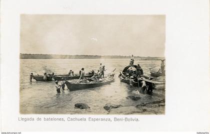 Bolivia Cachuela Esperanza arrival of Boats