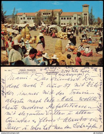Postcard Cochabamba Markttreiben Typen 1969  Bolivien Bolivia