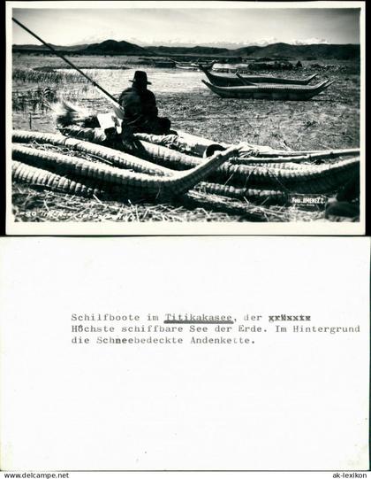 Postcard Copacabana (Bolivien) Schifbbote Titicacasee 1930