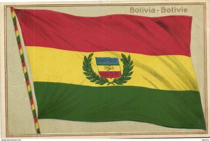 PC FLAG, BOLIVIA - BOLIVIE, Vintage EMBOSSED Postcard (b38654)