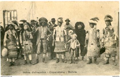 Bolivia Copacabana Locals with Masks