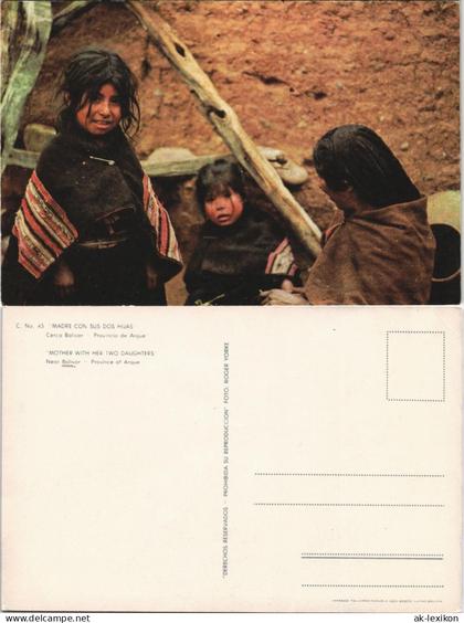 Cochabamba MADRE CON SUS DOS HUAS Cerca Bolivar Provincia de Arque 1975