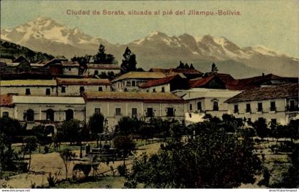CPA Bolivien, Teilansicht der Stadt Sorata