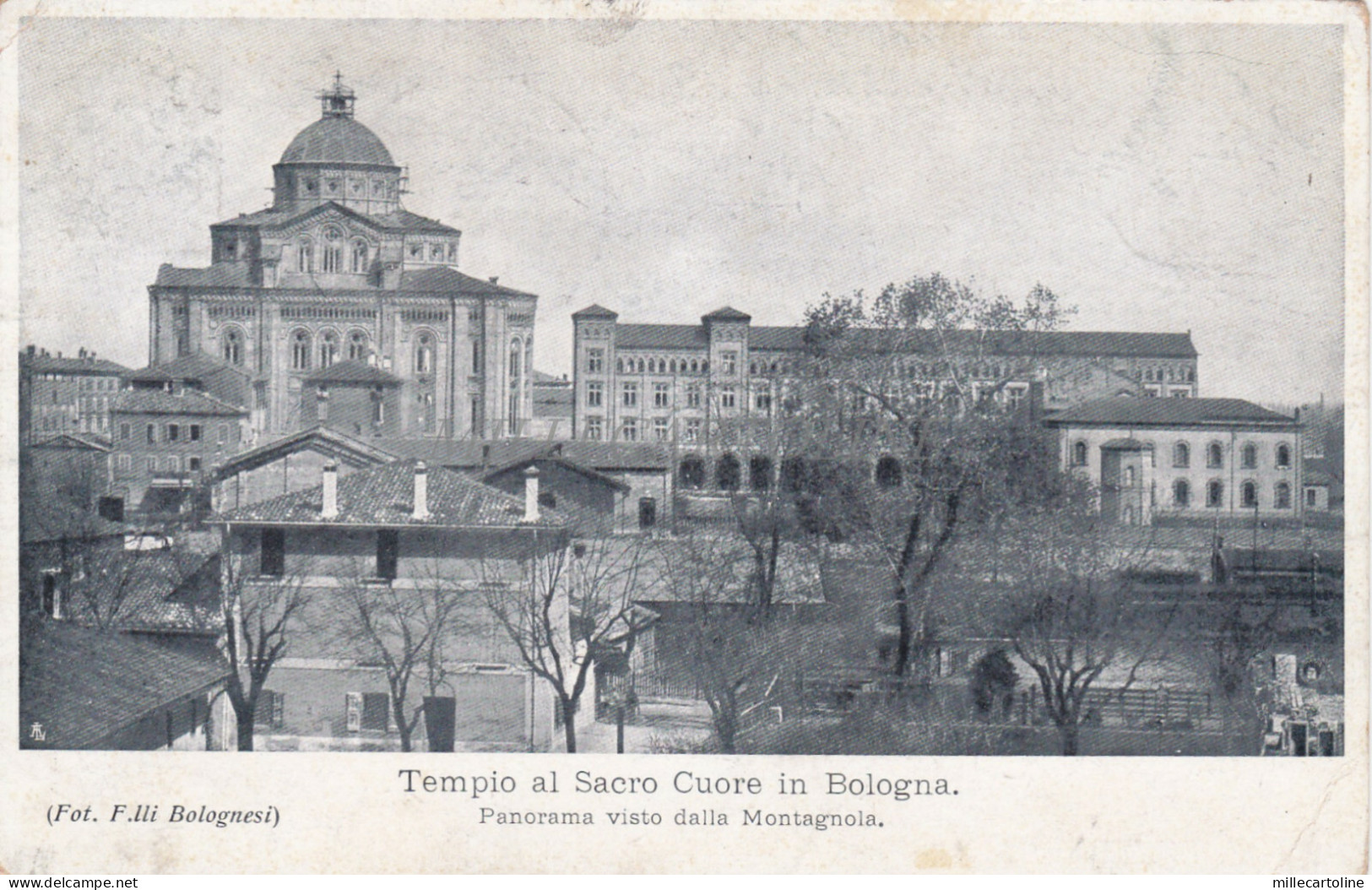 BOLOGNA - Tempio al Sacro Cuore, Panorama dalla Montagnola 1909