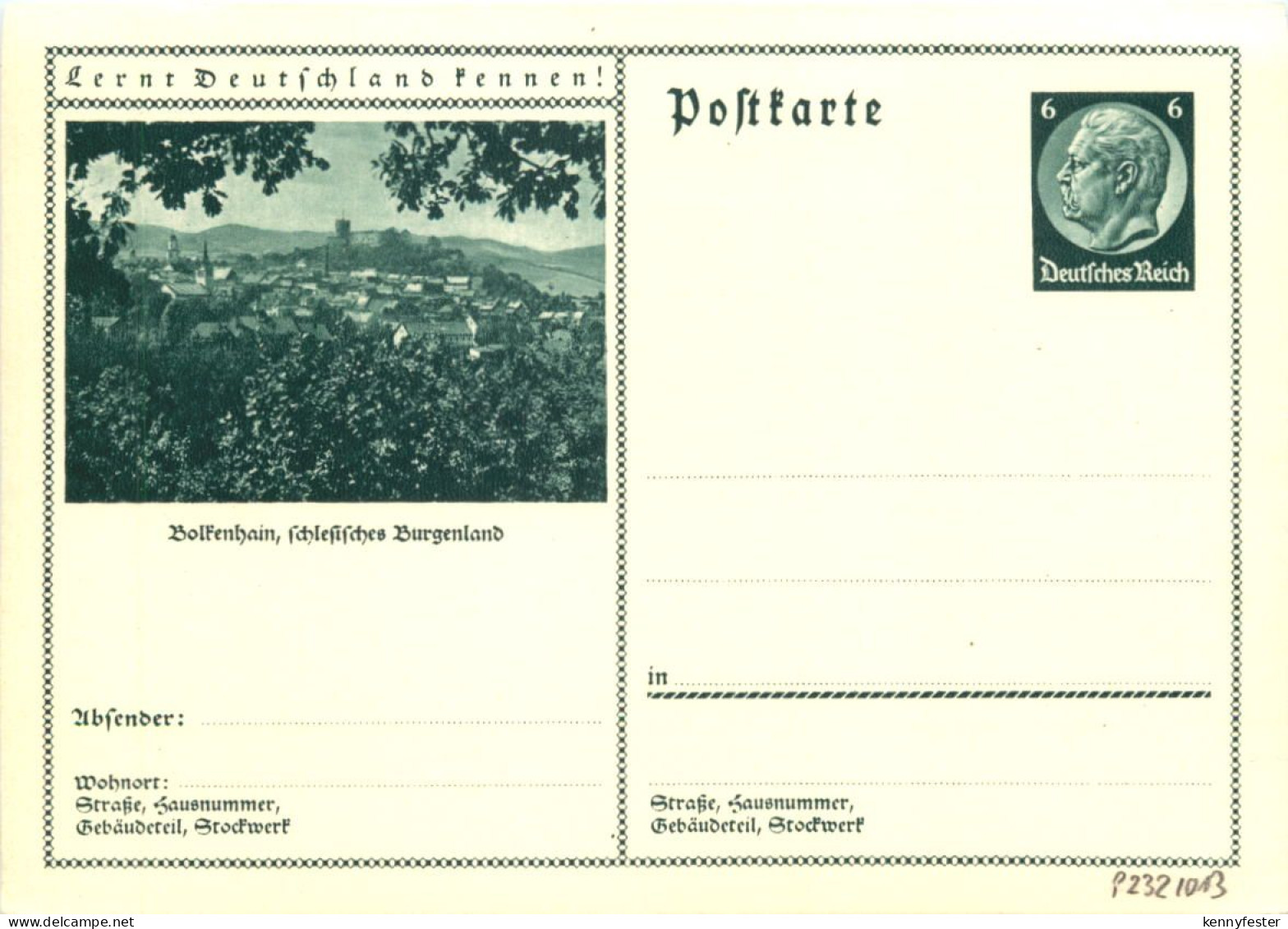 Boltenhain Schlesien - Ganzsache