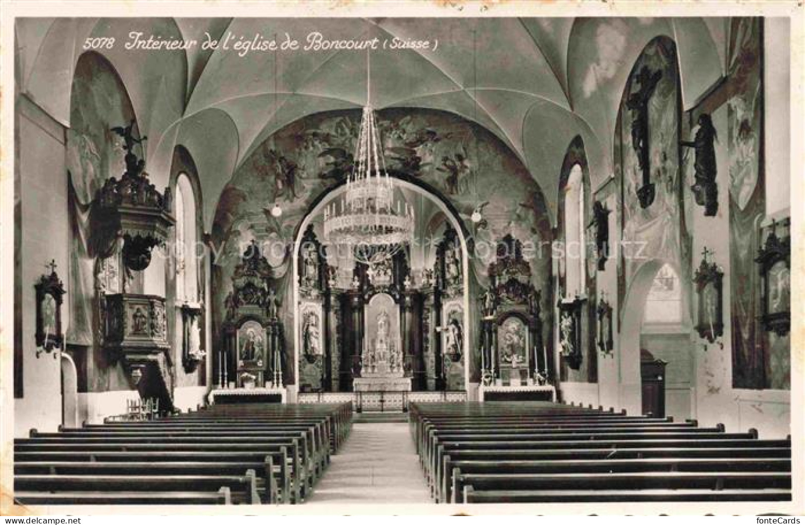 Boncourt  Dellle Porrentruy JU Interieur de l'eglise de Boncourt