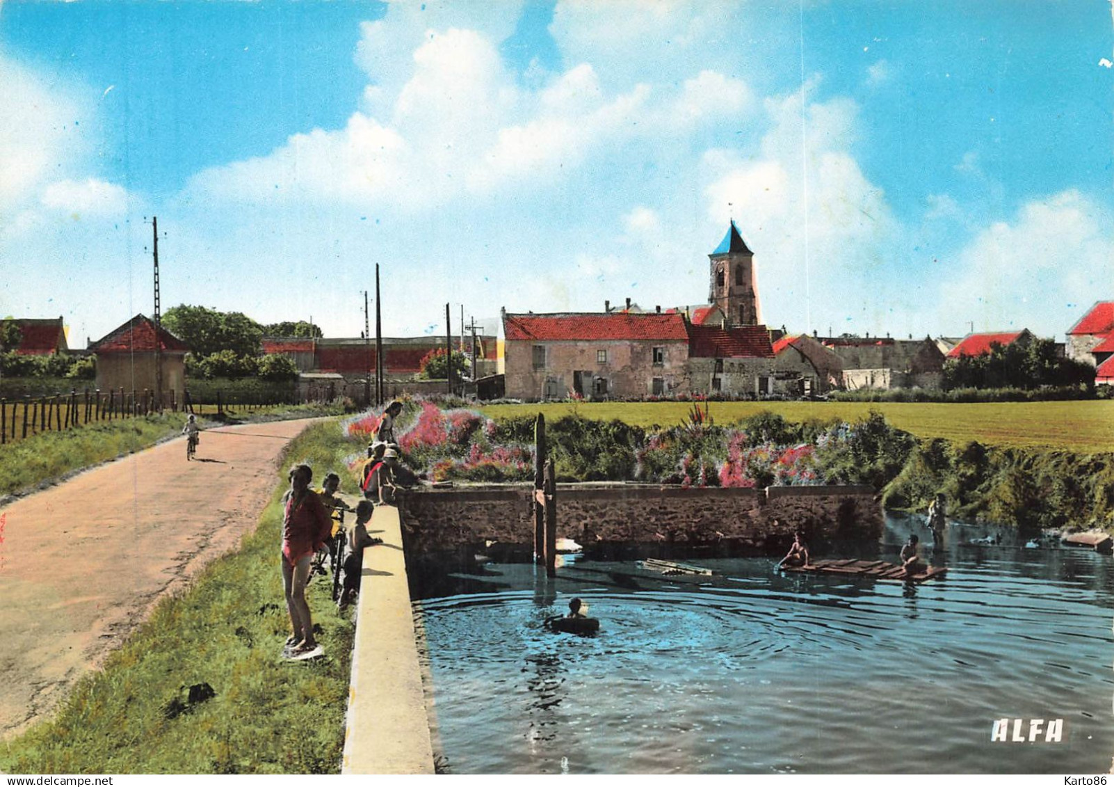 bondoufle * route et l'étang * la baignade * baigneurs