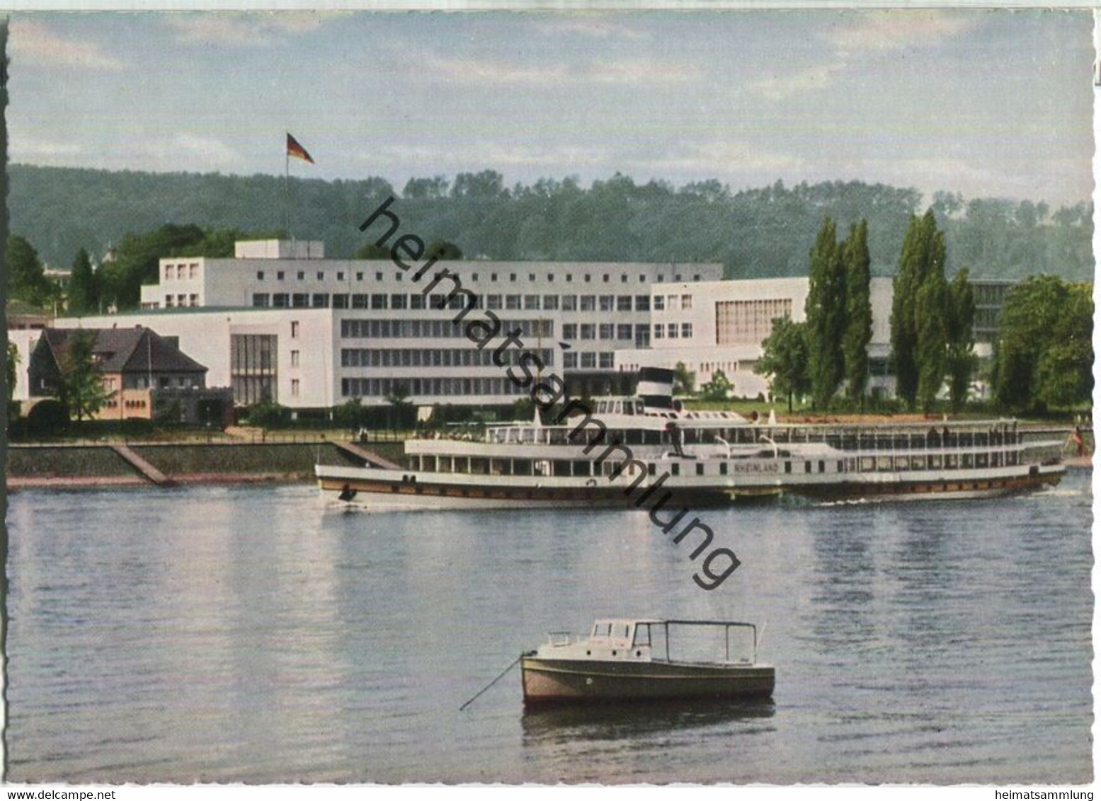 Bonn - Bundeshaus - Dampfer Rheinland - Rhein-Bild-Verlag J. Spatz Bonn