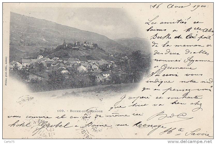 Bonne sur Menoge 74 - Précurseur - Village - Oblitéré  Bonne sur Menoge 1900