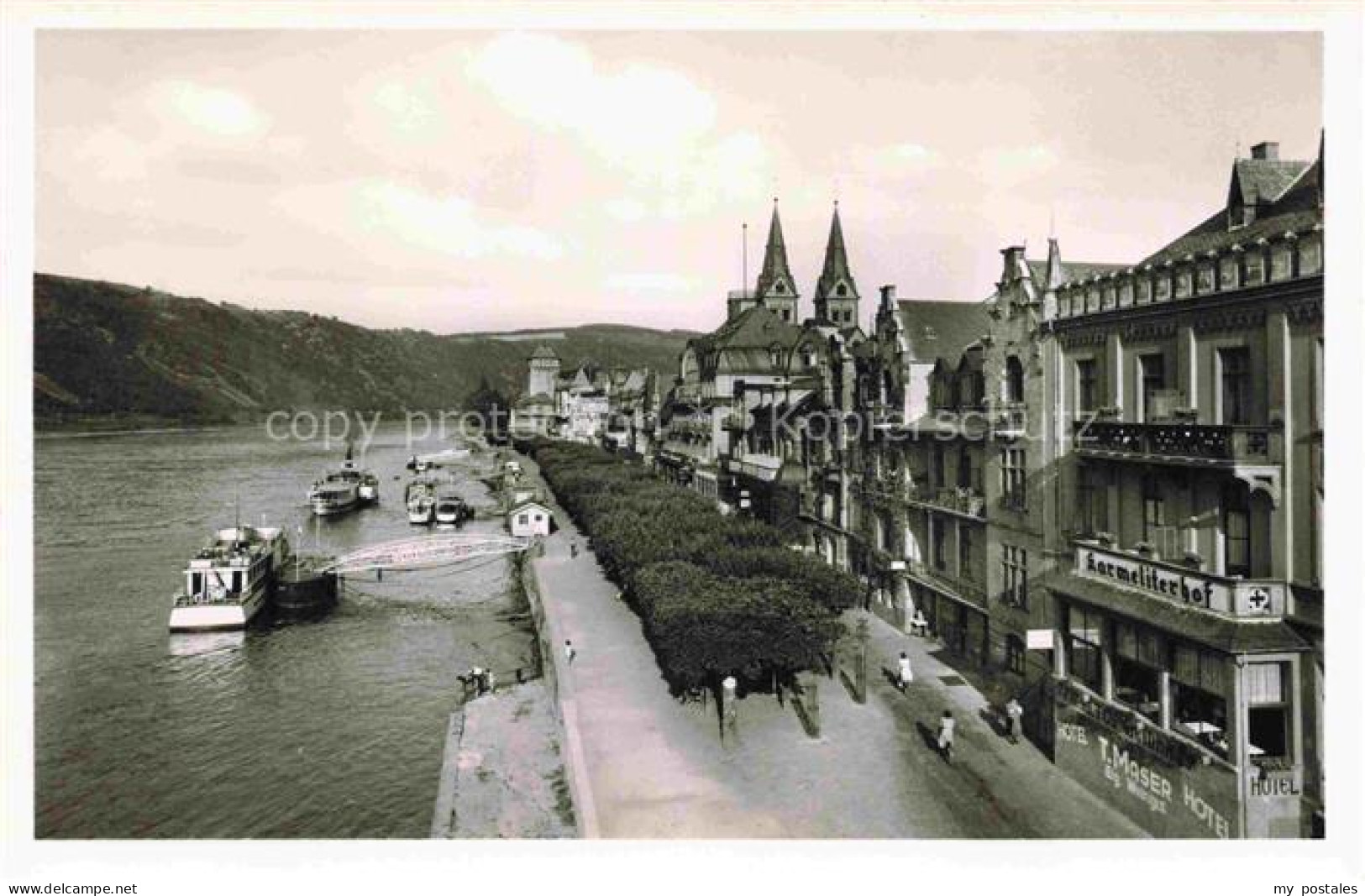 Boppard Rhein Rheinland-Pfalz Boppard Rheinpromenade Rhein Dampfer Karmeliterhof