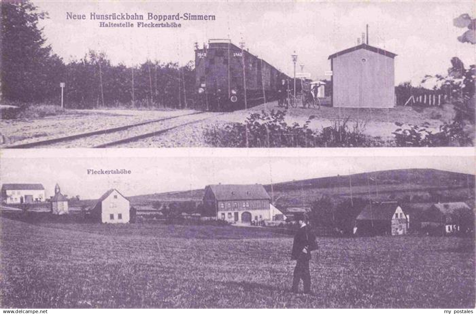 Boppard Rhein Rheinland-Pfalz Neue Hunsrueckbahn Boppard-Simmern Haltestelle Fle