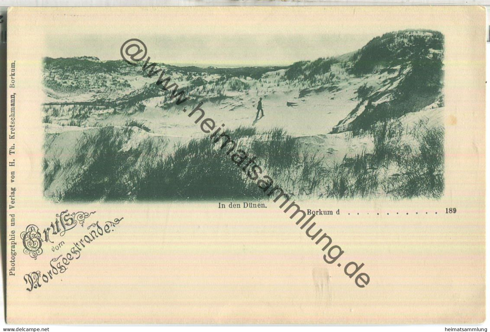 Borkum - Dünen - Gruss vom Nordseestrande - Verlag H. Th. Kretschmann Borkum