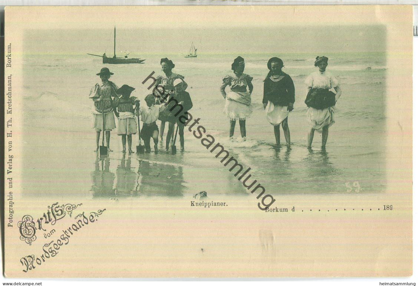 Borkum - Kneippianer - Gruss vom Nordseestrande - Verlag H. Th. Kretschmann Borkum