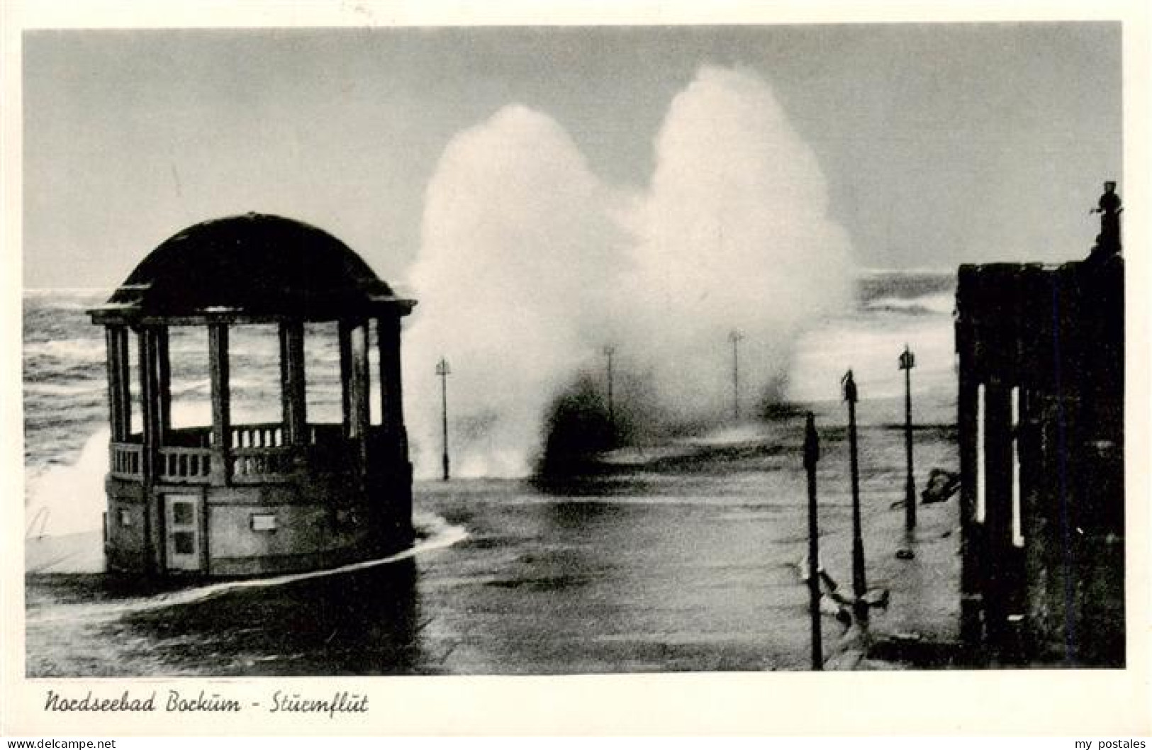 Borkum Nordseebad Sturmflut